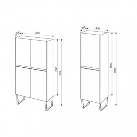 Пенал для ванной Marsan Justin 1300 МДФ белый Justin1300белый