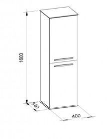 Пенал для ванної Marsan Kassandre 40х160 см МДФ білий Kassandre40х160white