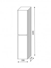 Пенал для ванной Marsan Louise 33х160 см МДФ белый Louise33х160white