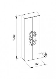 Пенал для ванної Marsan Malvine 40х120 см МДФ білий Malvine400white