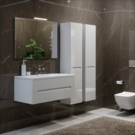 Пенал для ванной Marsan Modeste 35х160 см МДФ белый Modeste35х160white