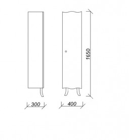 Пенал для ванної Marsan Milena 40х165 см МДФ білий Milena400white