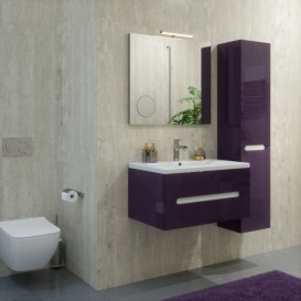 Пенал для ванної Marsan Modeste 35х160 см з кошиком МДФ віолет Modeste35х160violet-k