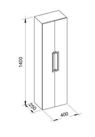 Пенал для ванної Marsan Monique 40х140 см МДФ графіт Monique40х140graphite