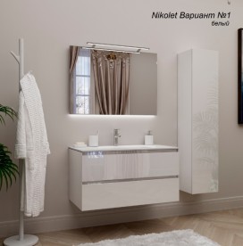 Пенал для ванної Marsan Nikolet 35х160 см МДФ білий Nikolet35х160white