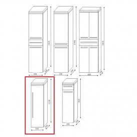 Пенал для ванной Marsan Pascal 123x35x35 правый/левый МДФ белый Pascal123x35x35белый