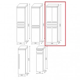 Пенал для ванной Marsan Pascal 161x60x35 с корзиной МДФ белый Pascal161x60x35белый-1