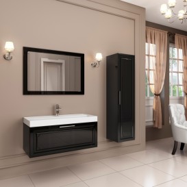 Пенал для ванной Marsan Patricia 152x35x35 МДФ черный Patricia152x35x35черный