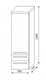 Пенал для ванної Marsan Regine 1200х350х350 см МДФ рубін глянець REGINE120Х35рубин