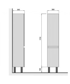 Пенал для ванной Мойдодыр Fluffy П-38-к-U 38х34х185 см ДСП/МДФ белый мат 00-0008407