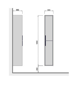 Пенал для ванной Мойдодыр Grace П-33-А NEW 33,3х35х165 см ДСП дуб поджаренный 00-0009256