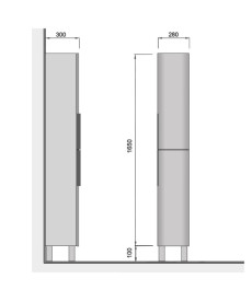 Пенал для ванной Мойдодыр Iris П-28 28х30х175 см ДСП/МДФ белый глянец 00-0009234