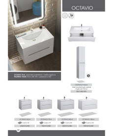 Пенал для ванної кімнати Мойдодир Octavio П-33-А 33х30х165 см ДСП/МДФ білий глянець 00-0006759