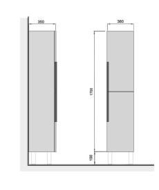 Пенал для ванной Мойдодыр Rome П-38-U 38х35х185 см ДСП/МДФ графит матовый 00-00005878