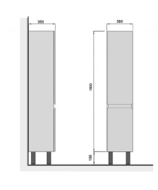 Пенал для ванной Мойдодыр Unik П-38-к-U 38х35х195 см ДСП/МДФ белый глянец 00-0009258