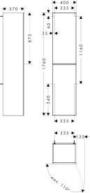 Пенал для ванной подвесной Hansgrohe Xevolos E 40х37 см петли справа песочно-бежевый матовый/текстиль темно-серый 54222660
