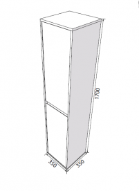 Пенал для ванної Radaway Elegant 170 підвісний ДСП/МДФ білий глянець M24170-01-01