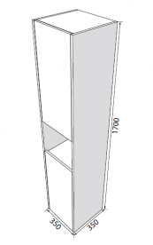 Пенал для ванної Radaway Silvia 170 підвісний ДСП/МДФ білий/дуб ватан M23170-02-03