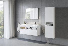 Пенал для ванної кімнати Ravak SB 450 Natural підвісний МДФ білий X000001789