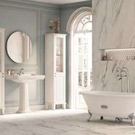 Пенал для ванной Roca Carmen 44,5х36,7х190 см МДФ/стекло белый матовый A857137415