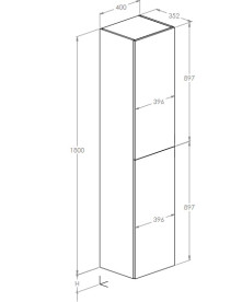 Пенал для ванной Roca Extra подвесной 40х35,2х180 см ДСП орех Lincoln A857956540