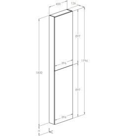 Пенал для ванної Roca Extra slim підвісний 40х12, 6х180 см ДСП горіх Lincoln A857911540