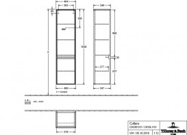 Пенал для ванной Villeroy & Boch Collaro 40,4x153,8х34,9 см петли справа МДФ глянцевый серый C03301FP