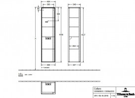 Пенал для ванной Villeroy & Boch Collaro 40,4x153,8х34,9 см петли слева ДСП дуб аризона C035D0VH