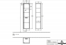 Пенал для ванной Villeroy & Boch Collaro 40,4x153,8х34,9 см петли справа МДФ черный матовый лак C036D1PD