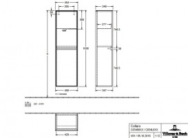 Пенал для ванной Villeroy & Boch Collaro 45,4x153,8х34,9 см петли слева МДФ глянцевый белый C03400DH