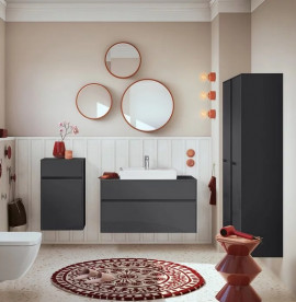 Пенал для ванної Villeroy & Boch Collaro 45,4x153,8х34,9 см петлі праворуч МДФ глянсовий сірий C03401FP