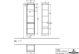 Пенал для ванной Villeroy & Boch Collaro 40,4x153,8х34,9 см петли справа с подсветкой ДСП каменный дуб C033L1RK