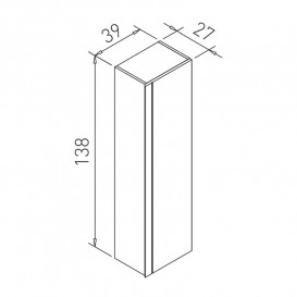 Пенал для ванної Volle Classic Neo 39х27 см підвісний МДФ білий 1943.440007