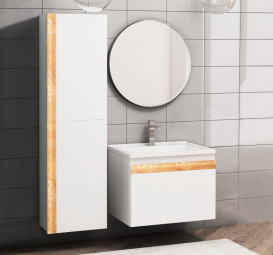 Пенал для ванної Volle Classic Neo 39х27 см підвісний МДФ білий 1943.440007