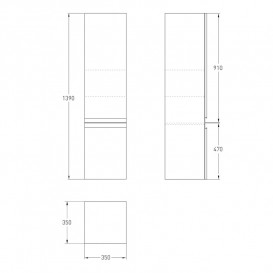 Пенал для ванной Volle Leon 35х35 см подвесной МДФ/ДСП белый 15-11-55