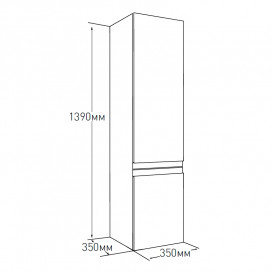 Пенал для ванной Volle Leon 35х35 см подвесной МДФ/ДСП белый 15-11-55