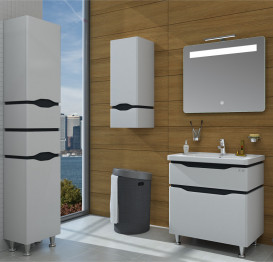 Пенал для підлоги Sanwerk Alessa 35 см правий МДФ білий/сірий MV0000348