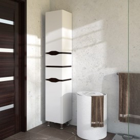 Пенал напольный Sanwerk Alessa левый МДФ белый/венге MV0000254