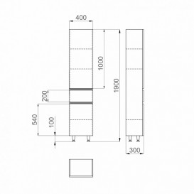 Пенал підлоговий Sanwerk Амата правий МДФ білий MV0000785