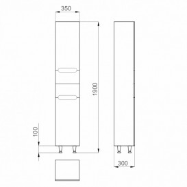Пенал напольный Sanwerk Era правый с корзиной МДФ белый MV0000411