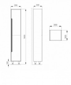 Пенал підлоговий Sanwerk Greta правий МДФ білий MV0000304