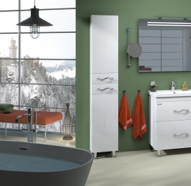 Пенал напольный Sanwerk Mindal правый МДФ белый MV0000431