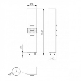 Пенал підлоговий Sanwerk Sierra лівий МДФ білий MV0000454