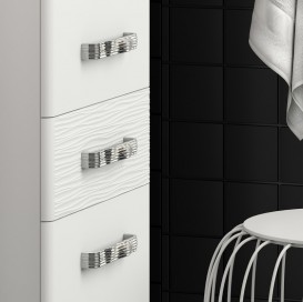 Пенал підлоговий Sanwerk Sierra правий з кошиком МДФ білий MV0000455