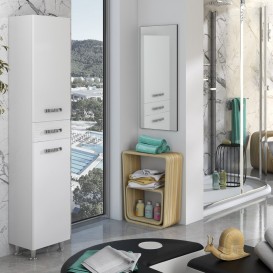 Пенал підлоговий Sanwerk Sierra правий з кошиком МДФ білий MV0000455