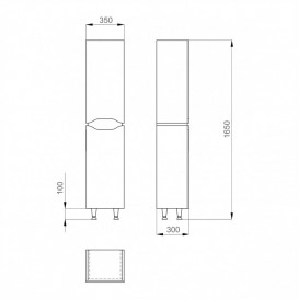 Пенал підлоговий Sanwerk Симплі 35 см правий МДФ білий MV0000734