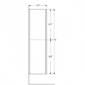 Пенал подвесной Geberit Acanto 22х173 см с двумя выдвижными ящиками-карго ДСП песочно-серый матовый/песочно-серый глянец 500.638.JL.2