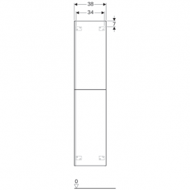 Пенал подвесной Geberit Acanto 38х173 см с двумя дверями ДСП черный матовый/глянцевое стекло 500.619.16.1