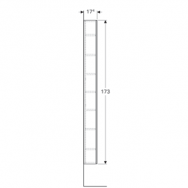 Пенал подвесной Geberit Acanto 45х173 см с одной дверью ДСП белый глянец/глянцевое стекло 500.637.01.2