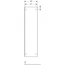 Пенал підвісний Geberit Acanto 45х173 см з одними дверима ДСП чорний матовий/глянцеве скло 500.637.16.1